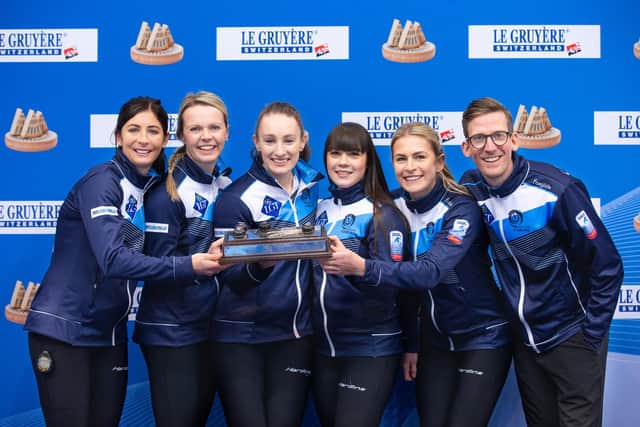 The Scotland team of Eve Muirhead, Vicky Wright, Jen Dodds, Hailey Duff and Mili Smith.