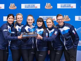 The Scotland team of Eve Muirhead, Vicky Wright, Jen Dodds, Hailey Duff and Mili Smith.