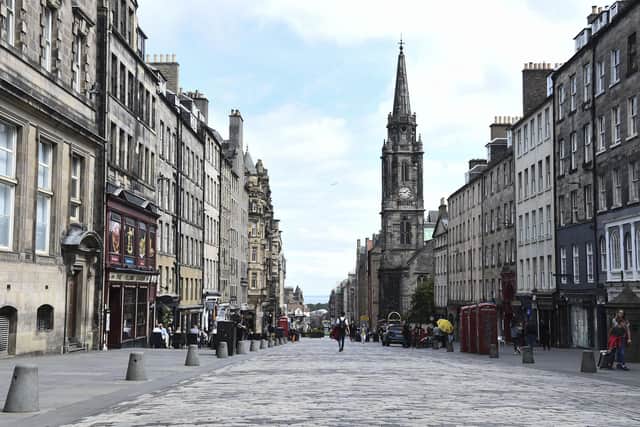 The Royal Mile was virtually deserted during Edinburgh's peak tourism season in July and August.