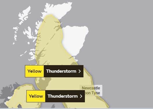 The warning lasts until midnight on Saturday