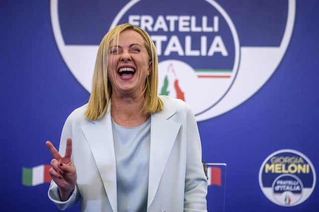 Giorgia Meloni, leader of the Brothers of Italy, looks set to become Italy's first female prime minister, but serious questions about her political ideology remain (Picture: Antonio Masiello/Getty Images)