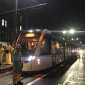 Tram testing in Leith Walk on the extension to Newhaven earlier this week (Picture: Neil Johnstone)