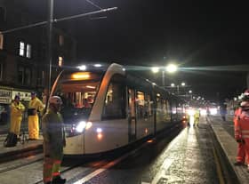Tram testing in Leith Walk on the extension to Newhaven earlier this week (Picture: Neil Johnstone)