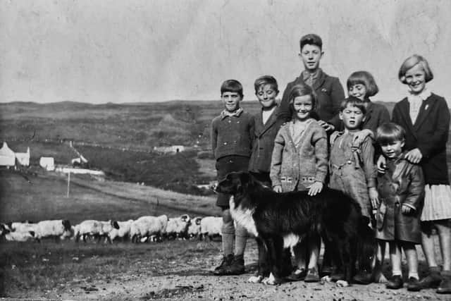 Children and their sheep dog at Satran in 1936. PIC: Minginish Centenary Project.