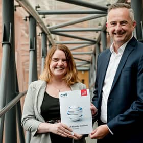 Professor Mairi Spowage, director of the Fraser of Allander Institute, with Allan Wernham, MD of CMS Scotland. Picture: Anna Moffat.