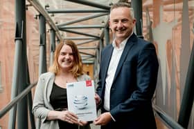 Professor Mairi Spowage, director of the Fraser of Allander Institute, with Allan Wernham, MD of CMS Scotland. Picture: Anna Moffat.