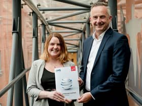 Professor Mairi Spowage, director of the Fraser of Allander Institute, with Allan Wernham, MD of CMS Scotland. Picture: Anna Moffat.