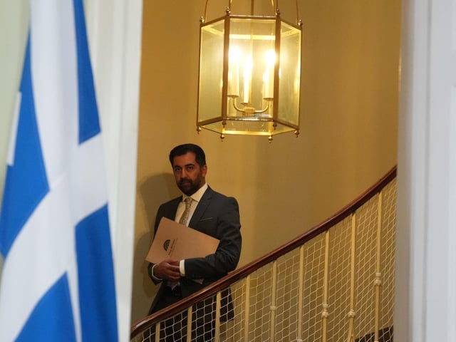 First Minister Humza Yousaf arrives for a press conference at Bute House, his official residence in Edinburgh, where he said he would resign as SNP leader and Scotland's First Minister, avoiding having to face a no confidence vote in his leadership. Picture: Andrew Milligan/PA Wire