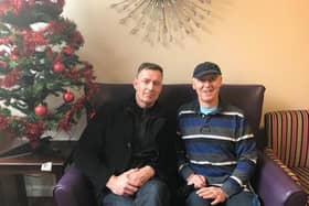 Touching tribute: Chris Sutton posted a picture of himself with his late father Mike on Twitter