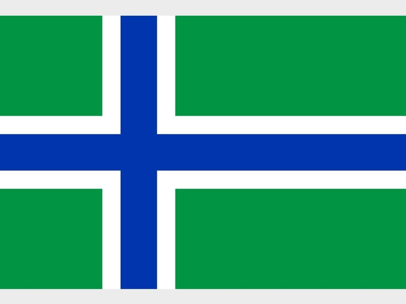 South Uist is the second largest island of the Scottish outer hebrides, its flag - which dates to 2017 - sports a Scandinavian cross decorated in white.