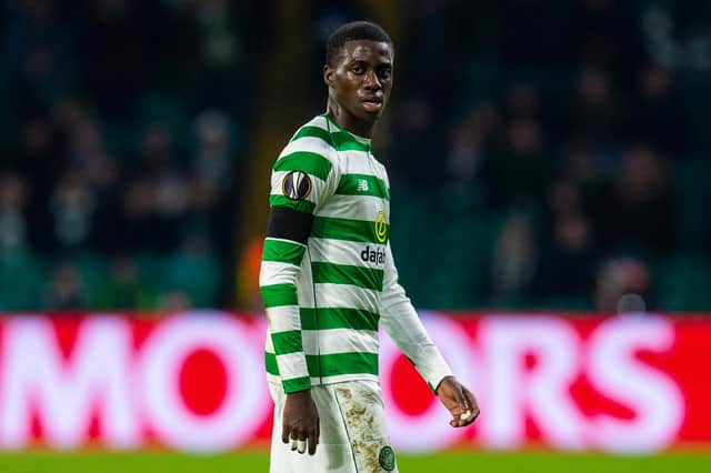 Timothy Weah in action for Celtic in February 2019.