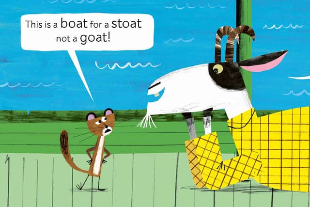 An illustration from The Goat and the Stoat and the Boat, by Em Lynas & Matt Hunt