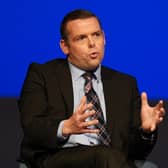 Douglas Ross suggested it was “absurd” for Nicola Sturgeon to claim her decision to stand down as SNP leader isn’t linked to the arrest of her husband.