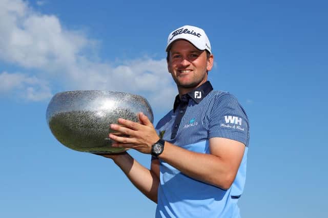Bernd Wiesberger celebrates after winning the Made in HimmerLand presented by FREJA at Himmerland Golf & Spa Resort in Aalborg, Denmark. Picture: Andrew Redington/Getty Images.