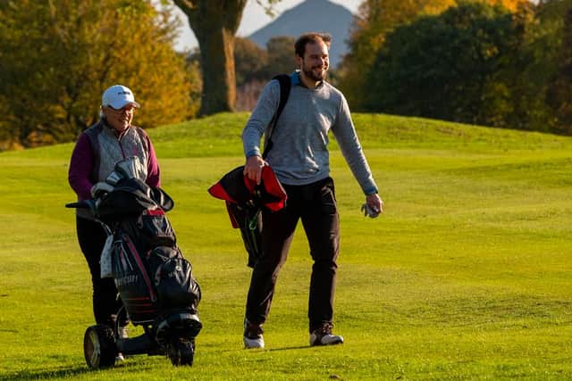 Playing an 18-hole course usually requires walking four to five miles and taking around 13,000 steps.