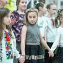 Refugee children from Ukraine perform aboard the MS Victoria ship in Leith, where many families fleeing the war lived after arriving in Scotland. Picture: Getty Images