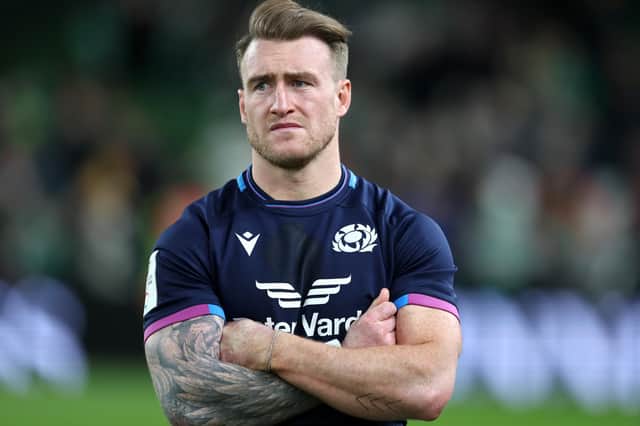 Scotland captain Stuart Hogg looks on after the defeat by Ireland in Dublin (Photo by Richard Heathcote/Getty Images)