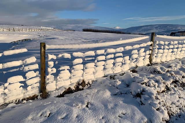 Handout photo from Shetland Islands Council (SIC) of a fence in Burravoe, near Brae in the North Mainland of Shetland.