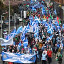 Scottish independence marchers in Glasgow - not one of them a bot from foreign shores (Picture: Andy Buchanan/AFP)
