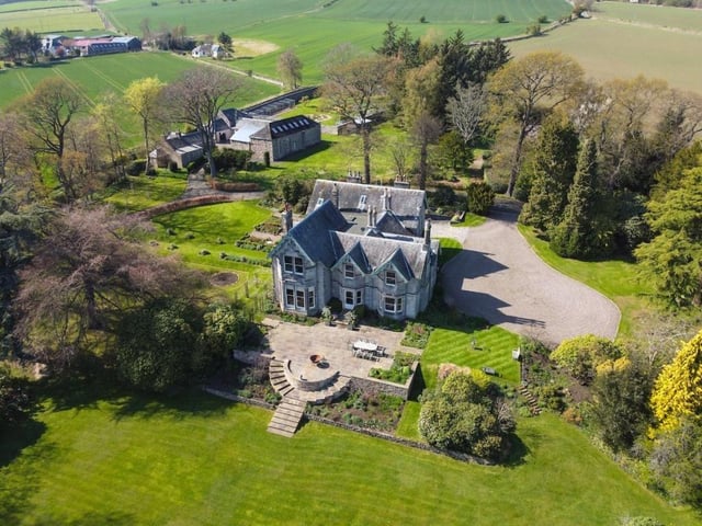 Aerial view of main house.