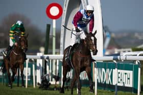 Jockey Derek Fox rides One for Arthur to win the Grand National at Aintree Racecourse in Liverpool in 2017. (Photo by OLI SCARFF/AFP via Getty Images)