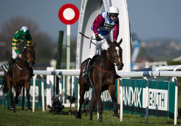 Jockey Derek Fox rides One for Arthur to win the Grand National at Aintree Racecourse in Liverpool in 2017. (Photo by OLI SCARFF/AFP via Getty Images)