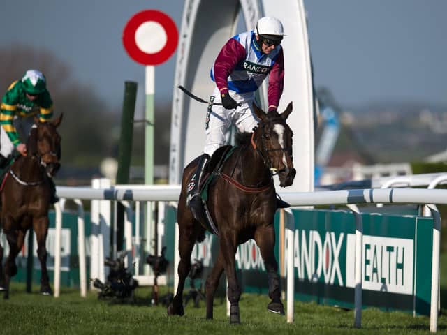 Jockey Derek Fox rides One for Arthur to win the Grand National at Aintree Racecourse in Liverpool in 2017. (Photo by OLI SCARFF/AFP via Getty Images)