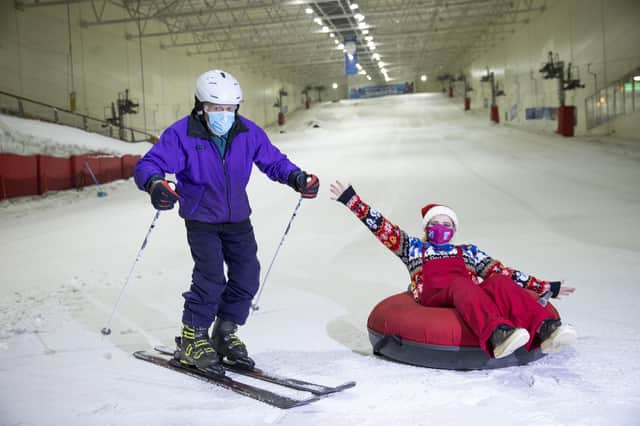 SnowFactor at Breahead welcomed back one of there oldest customers Enrico Zanotti 90 years old who has been skiing at Snowfactor every day for 20 years. This was his first day on the slopes this year because of Covid and staff member Natilia King welcomed him back (photo: Jeff Holmes).