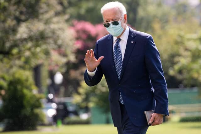 US President Joe Biden will take his place alongside other world leaders at COP26 in Glasgow. (Photo by SAUL LOEB / AFP) (Photo by SAUL LOEB/AFP via Getty Images)