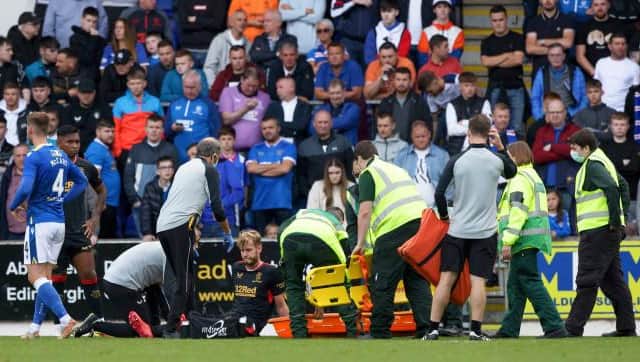 Rangers defender Filip Helander left the field on a stretcher after suffering an injury against St Johnstone at McDiarmid Park on Saturday. (Photo by Craig Williamson / SNS Group)