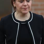 First Minister of Scotland, Nicola Sturgeon, leaves her home in Glasgow this morning (Photo: Andrew Milligan/PA Wire).