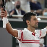 Novak Djokovic reacts as he defeats Rafael Nadal during their semi-final at the French Open. Picture: Michel Euler/AP