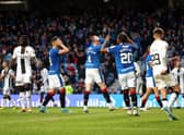 Rangers' John Lundstram (centre) missed a great chance to win it for Rangers - with the reaction of his team-mates saying it all.