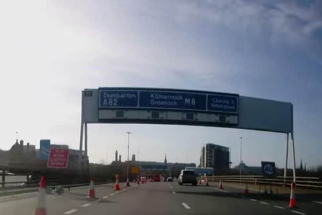 Lane closures on the westbound carriageway. Picture: Amey
