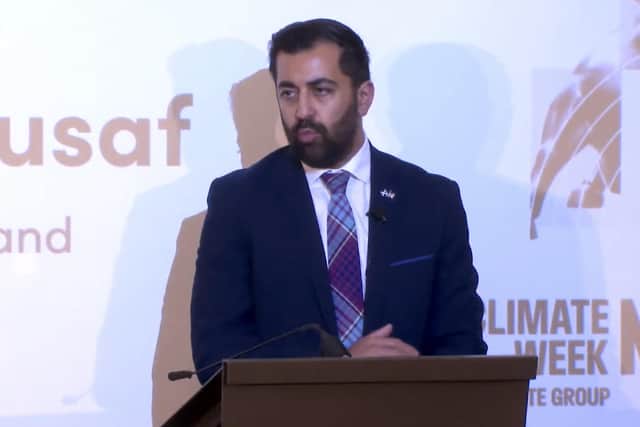 First Minister Humza Yousaf addresses the Climate Week conference in New York on Monday
