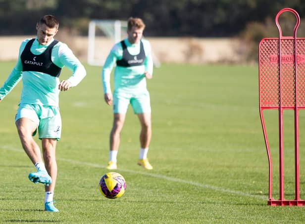 Kyle Magennis during a Hibs training session at the Hibernian Training Centre. Photo by Craig Brown / SNS Group