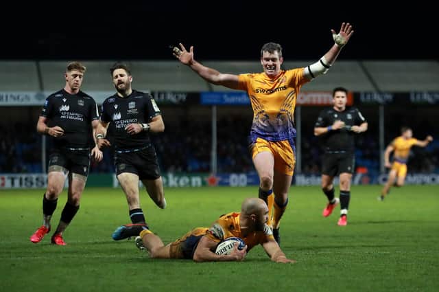 Glasgow Warriors lost to Exeter Chiefs in the Heineken Champions Cup on Sunday. Picture: David Rogers/Getty Images