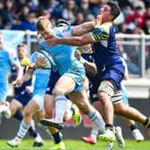 Glasgow Warriors captain Kyle Steyn, who scored two second-half tries, on the attack in the 40-9 victory over Zebre Parma in the BKT United Rugby Championship at Stadio Sergio Lanfranchi.  (Photo by Luca Sighniolfi/INPHO/Shutterstock)