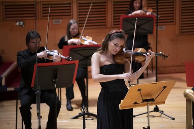 Nicola Benedetti performing Szymanowski's Violin Concerto No1 with the Royal Scottish National Orchestra PIC: Martin Shields