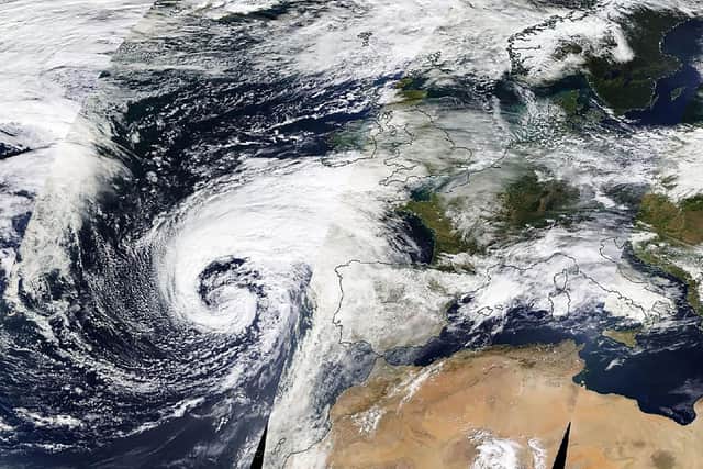 Satellite image shows Storm Babet approaching Europe. Picture: Nasa/SWNS