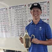 The smile on his face says it all as US-based Scot Niall Shiels Donegan gets his hands on the Hawaii State Amateur Championship trophy for the second year in a row.