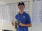 The smile on his face says it all as US-based Scot Niall Shiels Donegan gets his hands on the Hawaii State Amateur Championship trophy for the second year in a row.