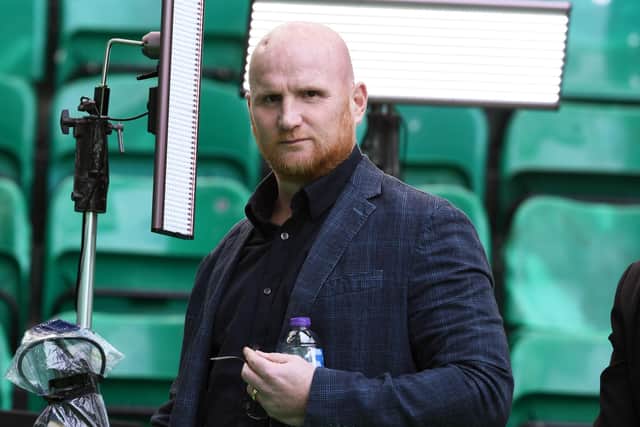 Former Celtic player and Celtic TV pundit John Hartson, whose claims that the fans want managerial change was said by Lennon to mean "nothing" to him. (Photo by Alan Harvey / SNS Group)