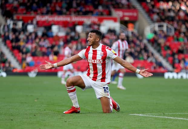 New Scotland recruit Jacob Brown drew a blank for Stoke City v Blackpool but veteran strike partner Steven Fletcher gave his side 1-0 win  (Photo by Ashley Allen/Getty Images)