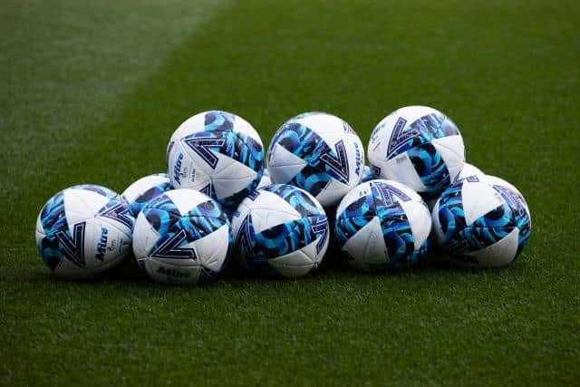 Official Match Balls during a cinch Premiership match between Rangers and St Johnstone at Ibrox. (Photo by Craig Williamson / SNS Group)