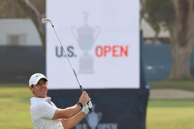 Rory McIlroy during a practice round prior to the start of the 2021 US Open at Torrey Pines in San Diego. Picture: Sean M. Haffey/Getty Images.