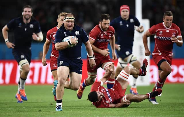 Scotland played Russia at the 2019 Rugby World Cup.  (Photo by ANNE-CHRISTINE POUJOULAT/AFP via Getty Images)