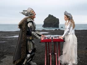 Will Ferrell as Lars Erickssong, Rachel McAdams as Sigrit Ericksdottir (Photo: Elizabeth Viggiano/NETFLIX)