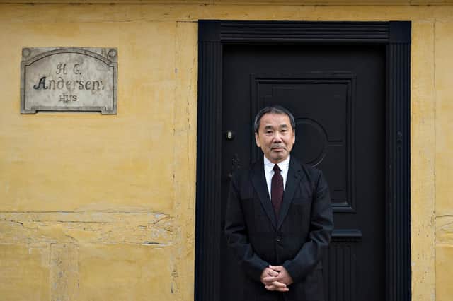 Haruki Murakami pictured outside Hans Christian Andersen's house in Odense PIC: Henning Bagger / Scanpix Denmark / AFP via Getty Images