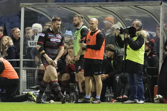 Simon Berghan was sent off while playing for Edinburgh against Glasgow in the Christmas 2017 1872 Cup match. Picture: Ross Parker/SNS